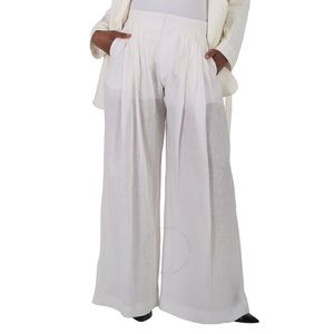 CHLOE Pleated linen wide-leg casual pants FR 36/US 6/Small